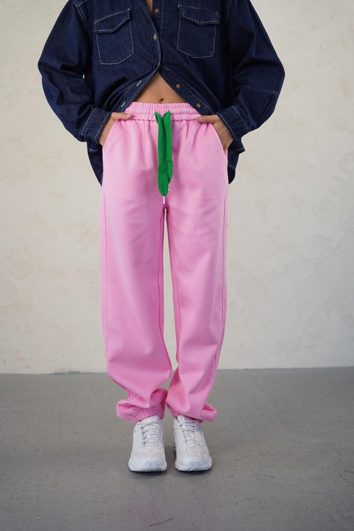 מכנס פוטר אוברסייז לנשים - דגם עדן בצבעים אדום, סגול, ורוד וירוק