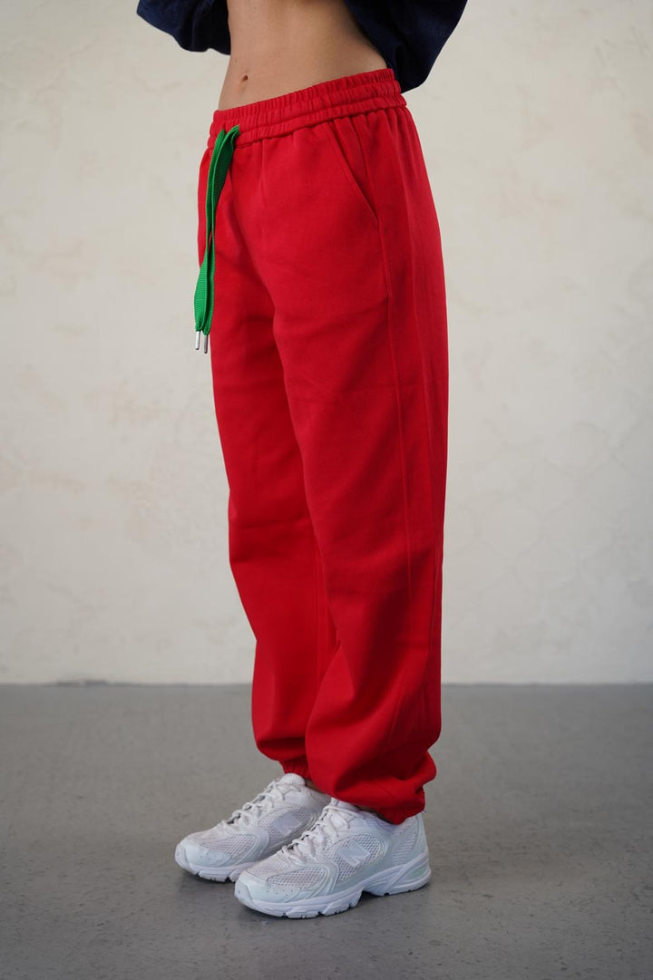 מכנס פוטר אוברסייז לנשים - דגם עדן בצבעים אדום, סגול, ורוד וירוק