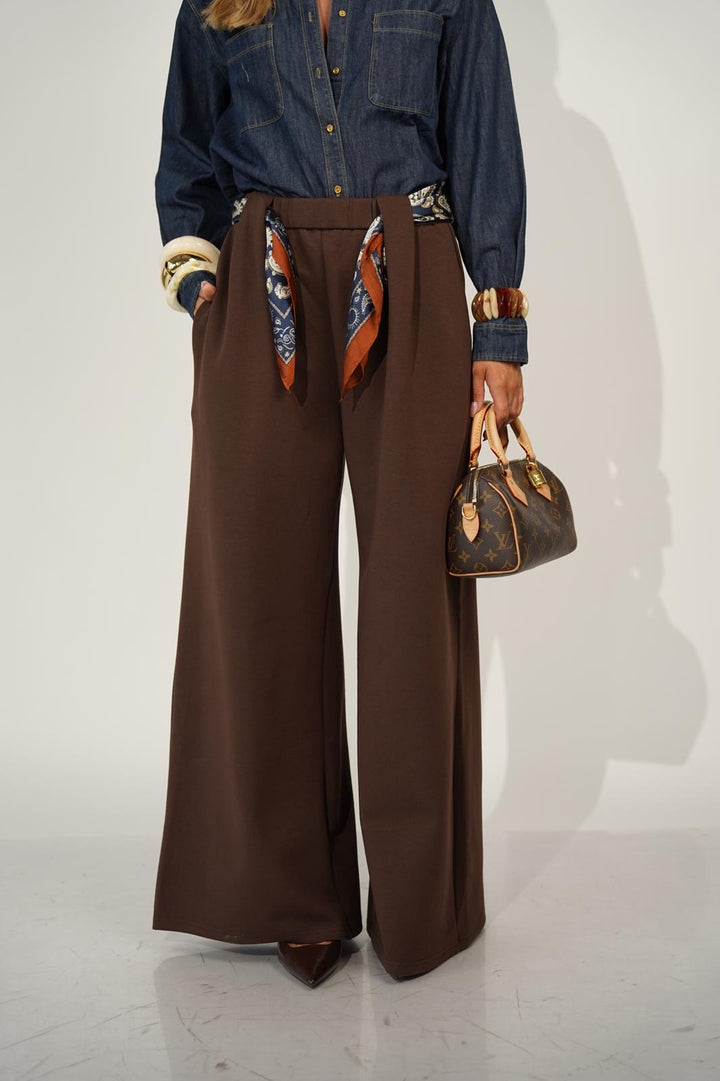 מכנס נשפך לנשים - דגם מיילו בצבעים ירוק, חום ושחור