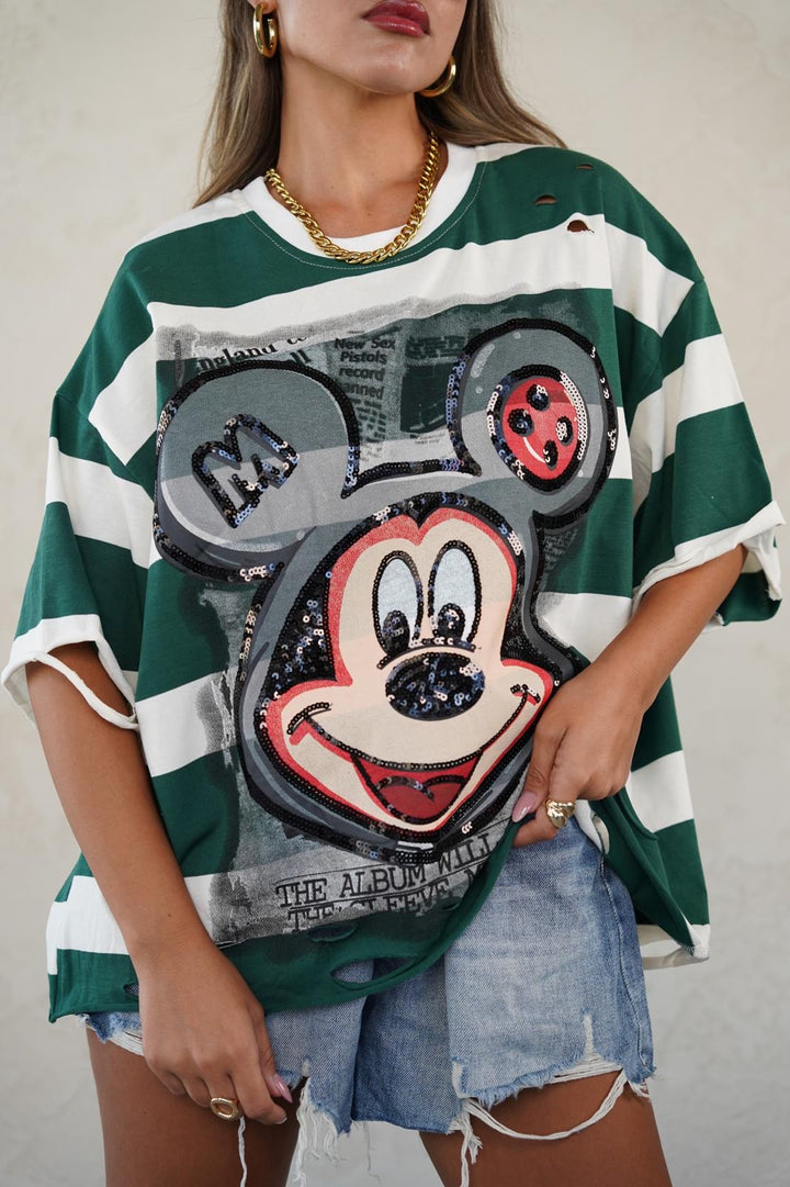 חולצת Mickey אוברסייז – גזרה רחבה וסטייל יומיומי נינוח