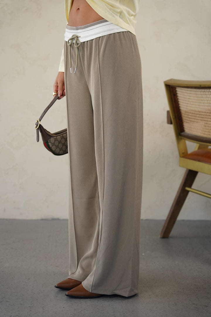 מכנס נשפך לנשים - דגם רותם בצבעים אפור, ירוק ובז׳