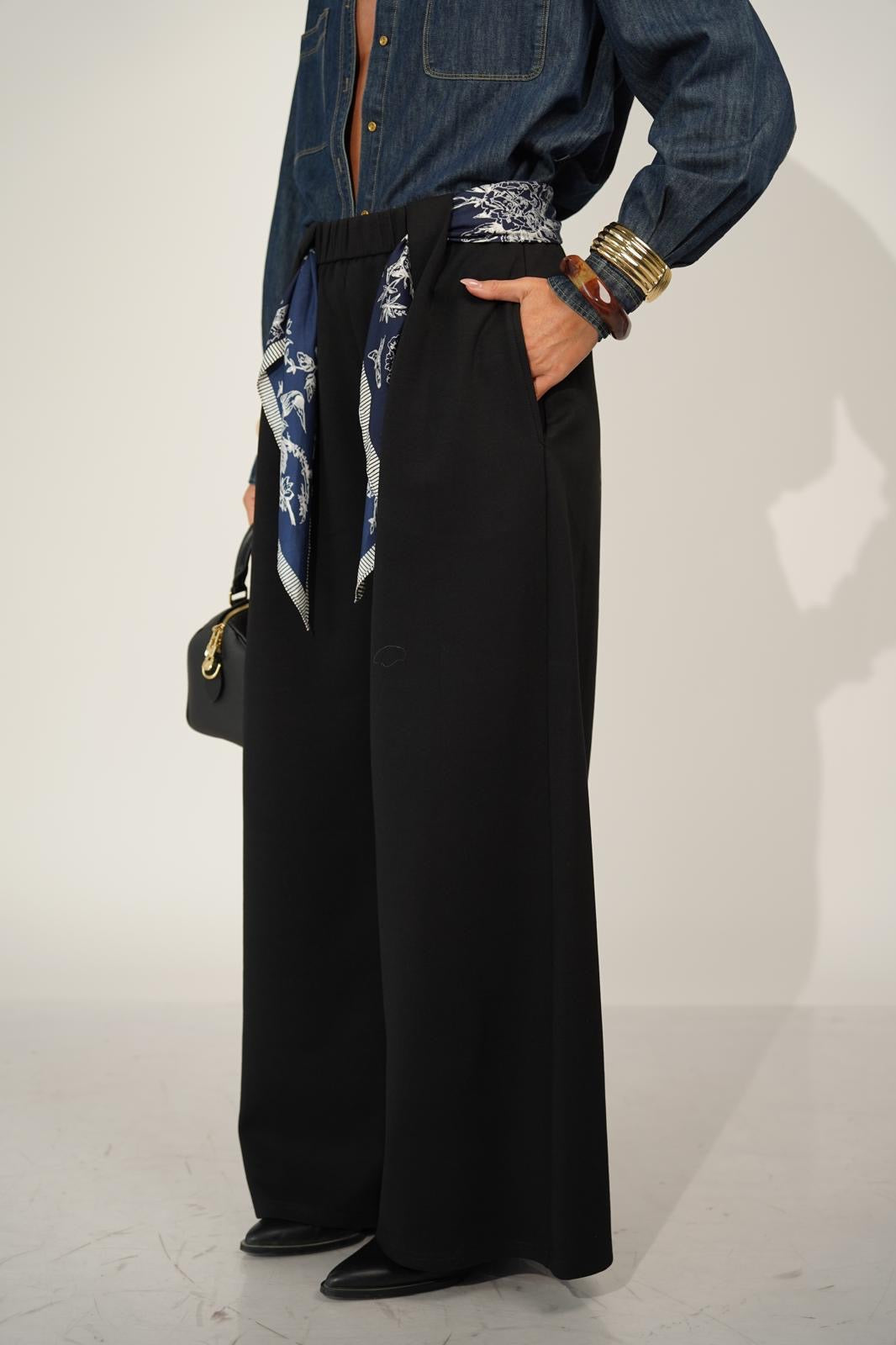 מכנס נשפך לנשים - דגם מיילו בצבעים ירוק, חום ושחור